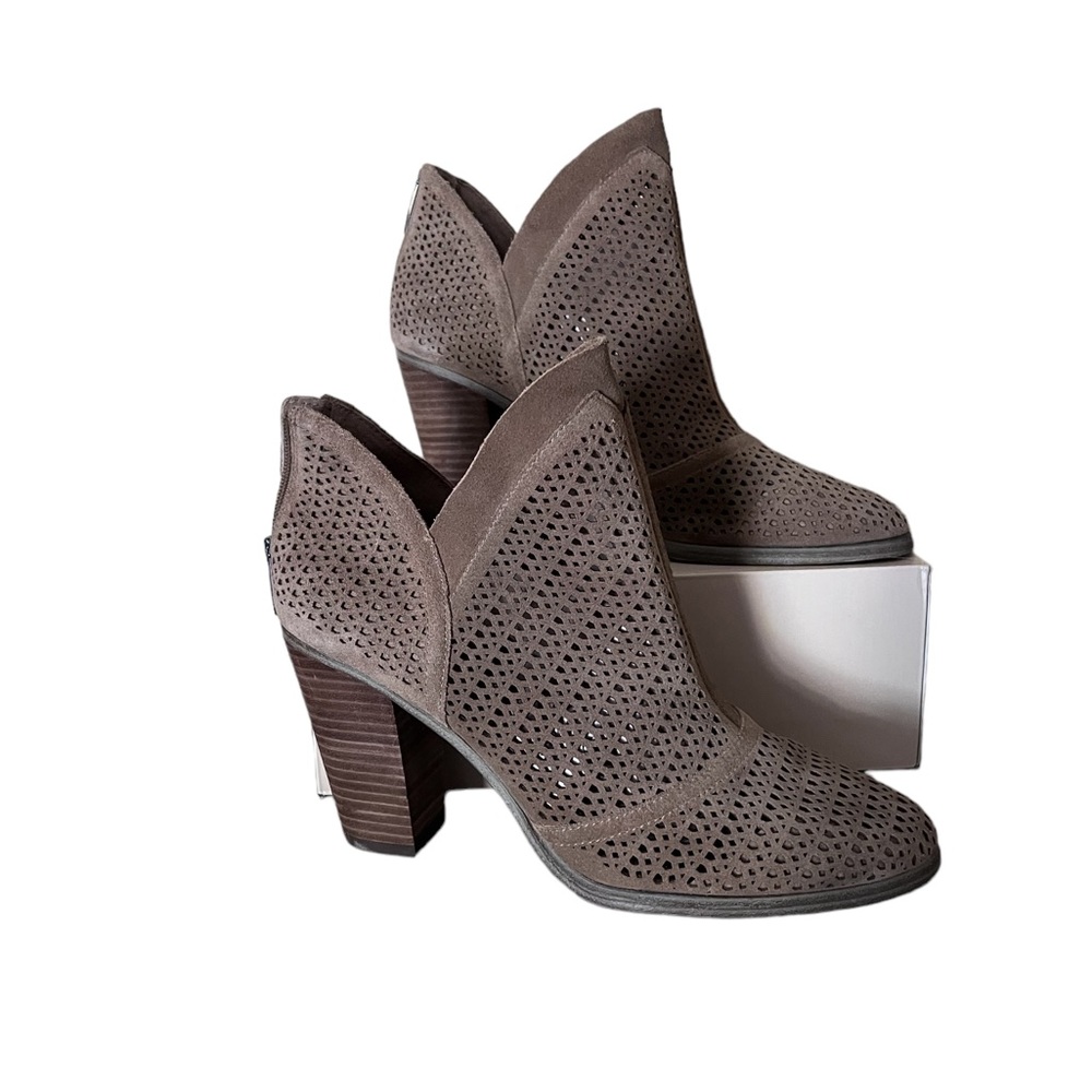Vice Canute  Katnina Perforated Nubuck Block Heel Booties